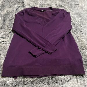 Cable & Gauge Deep Purple V-Neck Sweater